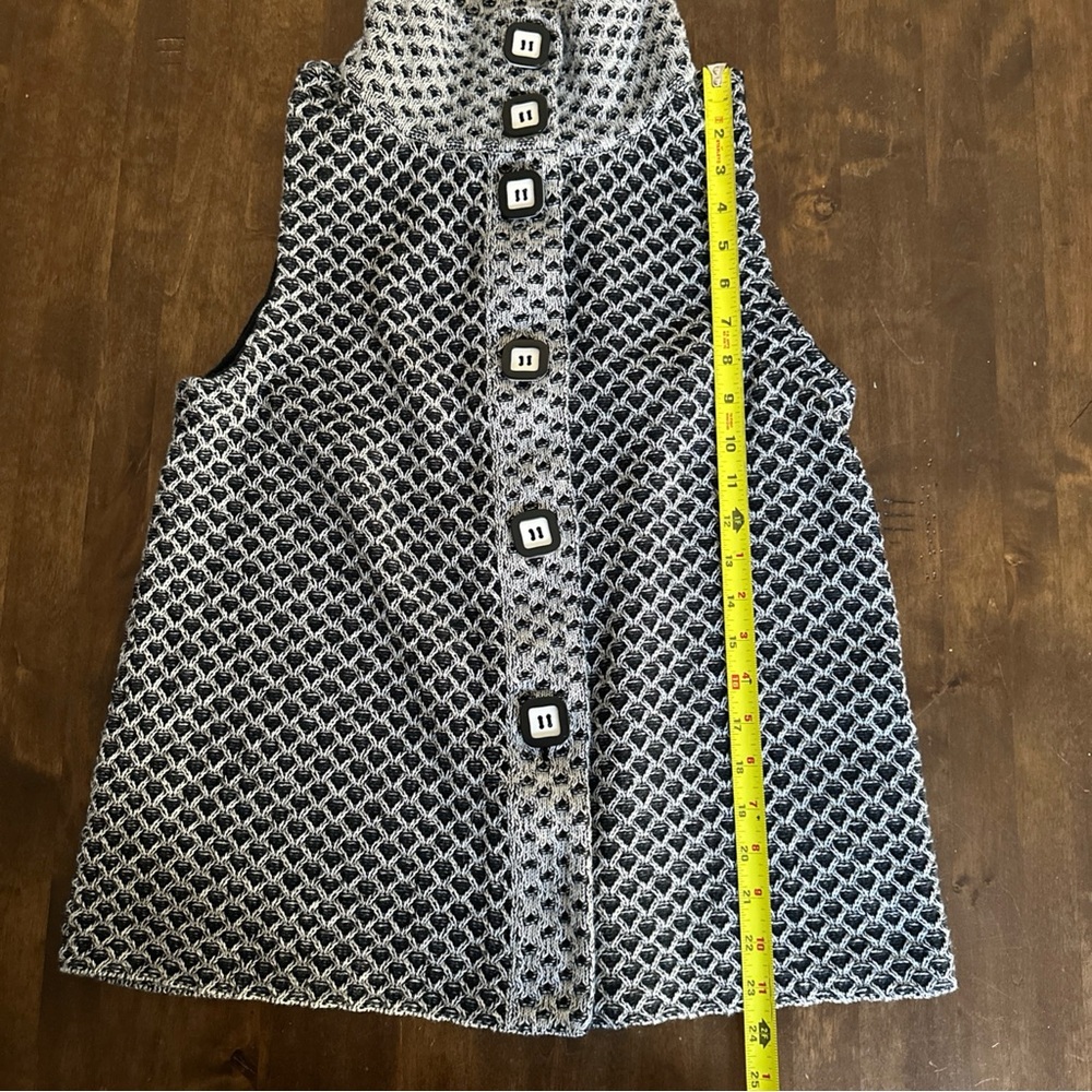 Habitat Sweater Sleeveless Size Small Buttons Artsy Maxamalism Office Travel 🖤 - Picture 3 of 7